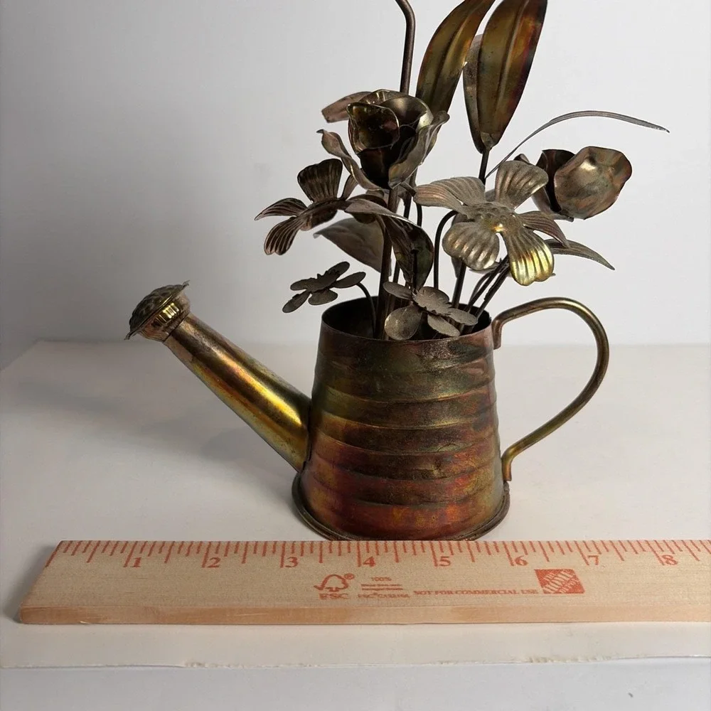VTG Berkeley Copper Watering Can Floral Butterfly Music Box 